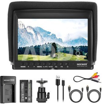NEEWER F100, camera monitor + USB battery charger + 2600mAh NP-F550 battery