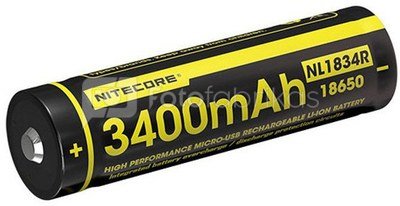 Nitecore NL1834R Li ion 3400mAh 3.6v + Micro USB 18650
