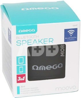 Omega Bluetooth speaker V3.0 Alu 3in1 OG47B, black (42643)