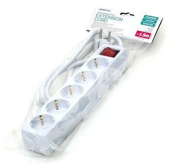 Omega extension cord OL5G15W 1.5m, white