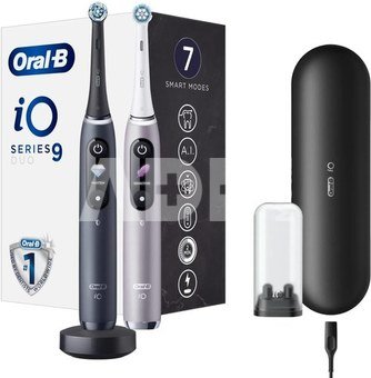 Oral-B | Electric Toothbrush | iO 9 Series Duo | Rechargeable | For adults | Number of brush heads included 2 | Number of teeth brushing modes 7 | Black Onyx/Rose