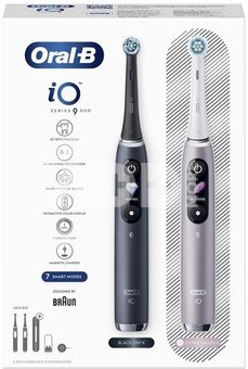 Oral-B | Electric Toothbrush | iO 9 Series Duo | Rechargeable | For adults | Number of brush heads included 2 | Number of teeth brushing modes 7 | Black Onyx/Rose