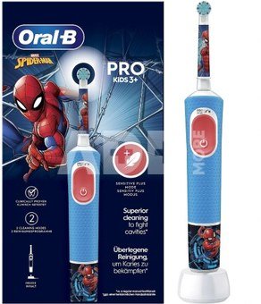 Oral-B | Electric Toothbrush | Vitality PRO Kids Spiderman | Rechargeable | For kids | Number of brush heads included 1 | Number of teeth brushing modes 2