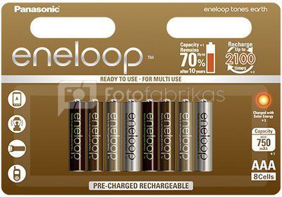 Panasonic eneloop battery AAA 750 8UE Earth