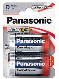 Panasonic Everyday Power Alkaline D size(LR20EPS), 2-pack