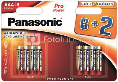 Panasonic Pro Power батарейки LR03PPG/8B (6+2)