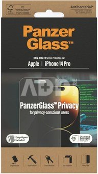 PanzerGlass Screen protector, Apple, iPhone 14 Pro, Glass, Black, Privacy