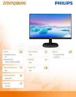 PHILIPS 273V7QSB/00 27"Flat Wide Monitor Philips