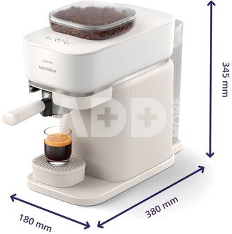 Philips Coffee maker | BAR300/03 Baristina | Pump pressure 16 bar | Semi-automatic | 122.8 W | White