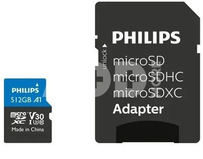 Philips MicroSDXC Card 512GB Class 10 UHS-I U3 incl. Adapter