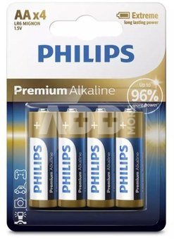 Philips Premium Alkaline Batteries AA x4