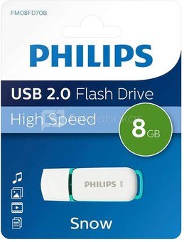 Philips USB 2.0 8GB Snow Edition Green