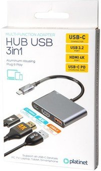 Platinet адаптер Multimedia 3in1 (45984)