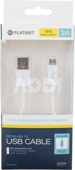 Platinet cable microUSB 1m, white