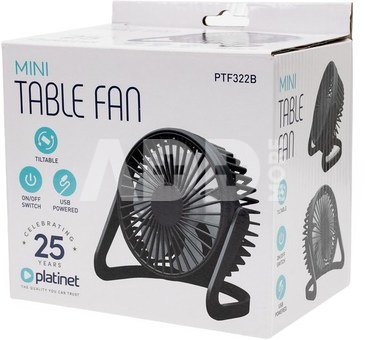 Platinet desk fan PTF322B USB, black (46172)