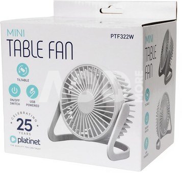 Platinet desk fan PTF322W USB, white (46173)