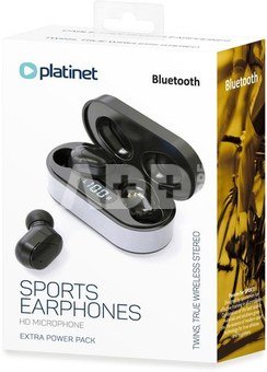 Platinet earphones Sport + charging station PM1050 Vibe, black