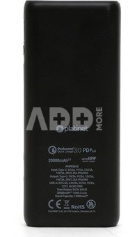Platinet power bank 20000mAh PMPB2065B, black