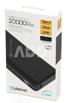 Platinet power bank 20000mAh PMPB2065B, black