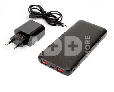 Platinet power bank + USB charger 10000mAh Kit PMPB10SETB, black