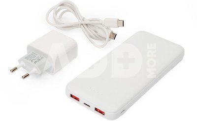 Platinet power bank + USB charger 10000mAh Kit PMPB10SETW, white