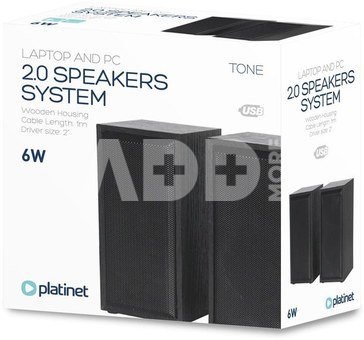 Platinet speakers Tone PSCB 6W 2.0, black