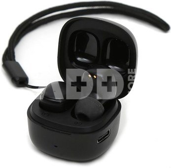 Platinet wireless earbuds PM1001B TWS, black (45923)