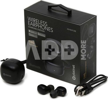 Platinet wireless earbuds PM1001B TWS, black (45923)