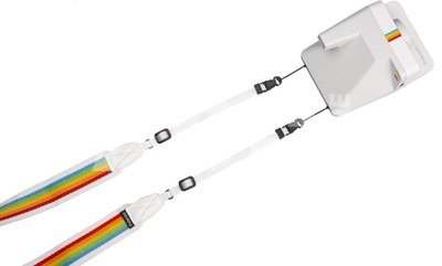 POLAROID CAMERA STRAP FLAT RAINBOW WHITE