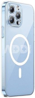 Pouzdro na telefon Baseus Magnetic Crystal Clear pro iPhone 13 Pro (průhledn&eacute;) s ochrann&yacute;m krytem displeje z tvrzen&eacute;ho skla a čistic&iacute; sadou