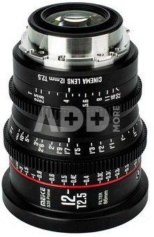 Prime 12mm T2.5 Cine Lens for Super 35 Frame Cinema Camera System PL