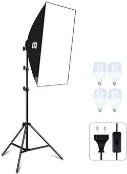Puluz Studio softbox 50x70cm, tripod, LED bulb 4 pcs PU5071EU