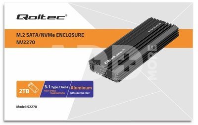 Qoltec Enclosure for drive M.2 SATA, NVMe, USB C, 2TB