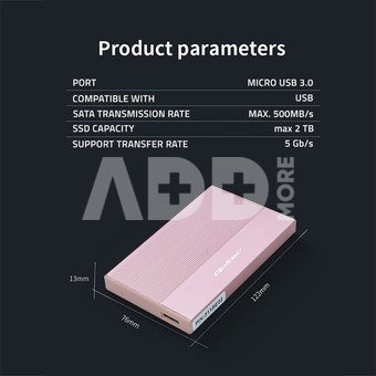 Qoltec Enclosure for SSD HDD 2.5drive,SATA,USB3.0,2T