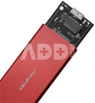 Qoltec Enclosure M.2 SSD drive SATA,NGFF,USB3.0,2TB