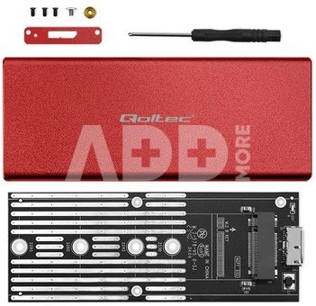 Qoltec Enclosure M.2 SSD drive SATA,NGFF,USB3.0,2TB
