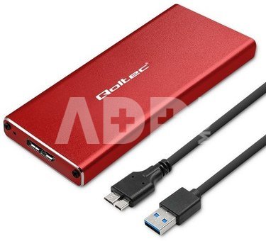 Qoltec Enclosure M.2 SSD drive SATA,NGFF,USB3.0,2TB