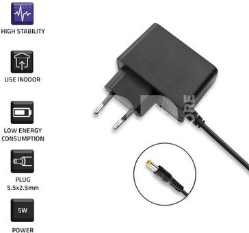 Qoltec Plug in power supply 5W 5V, 1A, 5.5x2.5