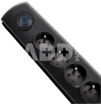 Qoltec Surge protector 5 sockets 3m black