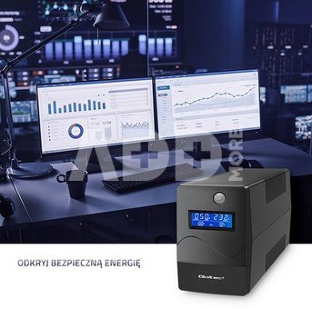 Qoltec Uninterruptible power supply, 850VA, 480W, LC