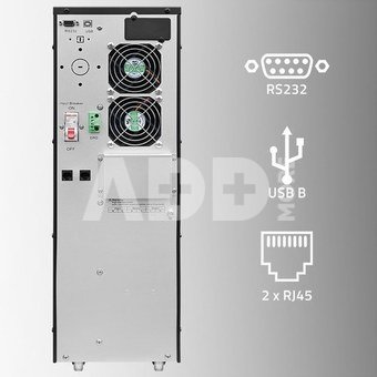 Qoltec UPS 6kVA, 6000W, PF 1.0 LCD, EPO, USB, On line