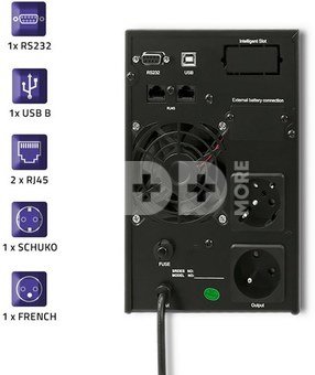 Qoltec UPS On-line Pure Sine Wave 1kVA 800W LCD USB