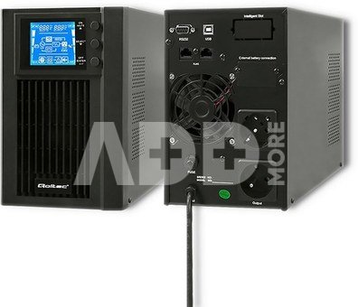 Qoltec UPS On-line Pure Sine Wave 1kVA 800W LCD USB