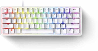 Razer Huntsman Mini 60%, Gaming keyboard, Optical, RGB LED light, US, Mercury, Wired