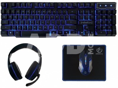 Rebeltec Gaming kit:keyboard+mous +pad+headphone