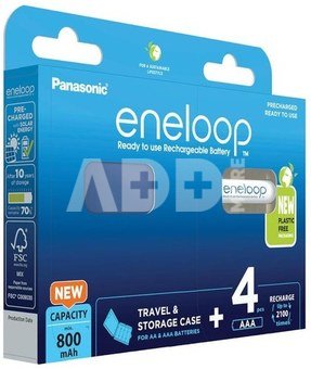 Rechargeable batteries Panasonic ENELOOP BK-4MCDEC4BE, 750 mAh, 2100 (4xAAA