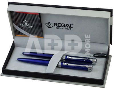 Rinkinys parkeris+rašiklis dėžutėje "Charles blue" mėlynas RE33PD REGAL