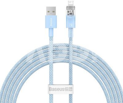 Rychlonabíjecí kabel Baseus USB-A na Lightning Explorer Series 2m, 2,4A (modrý)