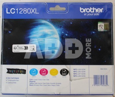 SALE OUT. Brother LC1280XL Multipack Ink Cartridge C/M/Y/BK | Brother Multipack | LC1280XL | Ink Cartridge | Magenta, Cyan, Yellow, Black | DAMAGED PACKAGING