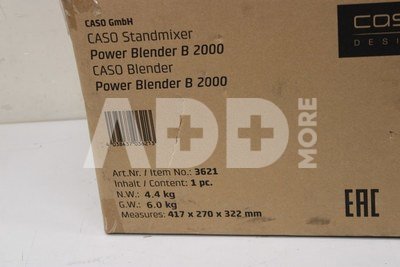 SALE OUT. Caso B 2000 Power Blender, Power 2000 W, Black | Caso Power Blender | B 2000 | Tabletop | 2000 W | Jar material Tritan | Jar capacity 2 L | Ice crushing | Black | DAMAGED PACKAGING, SCRATCHED SIDE OF LIQUID CONTAINER